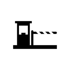 Black Highway Toll Gate Barrier Road Flat Icon Simple