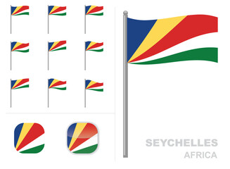 Seychelles Flag Africa Country Waving Animation App Icon Vector