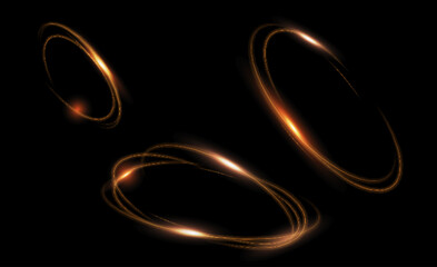 Curve golden line light effect. Smooth holiday light line with lighting effects. Light cool whirlwind. curve light effect.