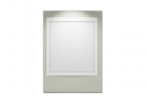 Illuminated display frame isolated on a transparent background