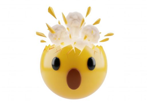 Yellow chick hatching exploding isolated on a transparent background