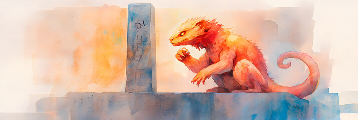 watercolor painting of wild animals
