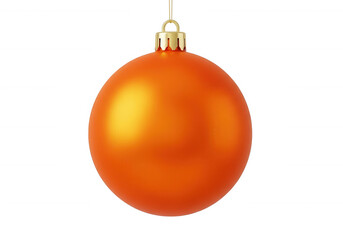 Orange Christmas Ornament isolated on a transparent background
