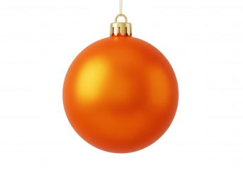 Orange Christmas Ornament isolated on a transparent background