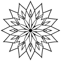 Minimal Violet Burst Mandala Line Art Vector on White Background