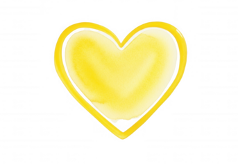 Yellow Heart Shape isolated on a transparent background