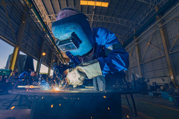 Welding of steels with Mig welding, flange nozzle welding