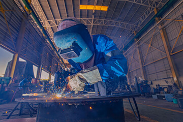 Welding of steels with Mig welding, flange nozzle welding