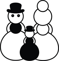 two snowmen with a snowman