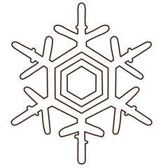 雪の結晶　線画イラスト