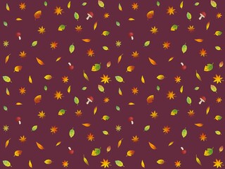 落ち葉のシームレスパターン　A-4'