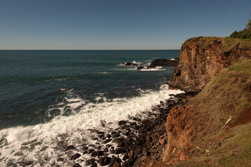 Sandstone cliff, overlooking Boulder Beach Cove, New South Wales, Australia. 