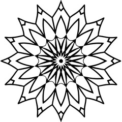 Simple Geometric Violet Mandala Line Art Vector Illustration