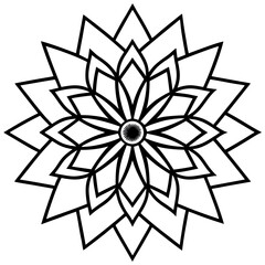 Simple Geometric Violet Mandala Line Art Vector Illustration