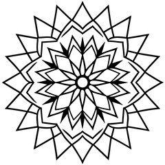 Simple Geometric Violet Mandala Line Art Vector Illustration