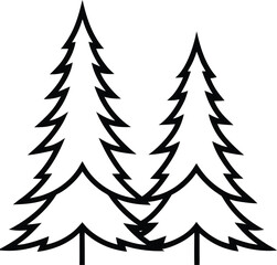 Obraz premium christmas trees set