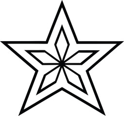 black and white star