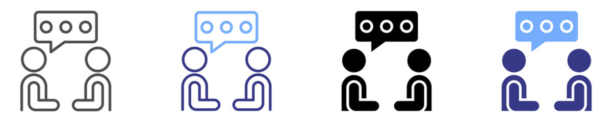 speaking icon set multiple style