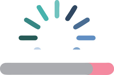 A colorful loading icon with progress bar