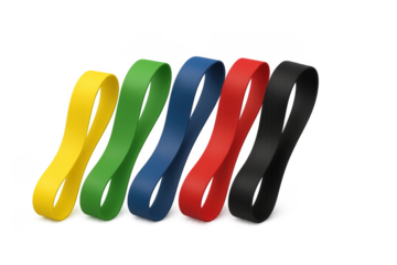 Colorful resistance bands set for resistance training workout