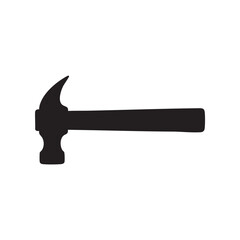 Simple silhouette of a claw hammer tool for construction and diy projects clean cut design vector