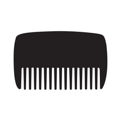 Sleek black comb silhouette for hair styling and grooming accessories concepts vector