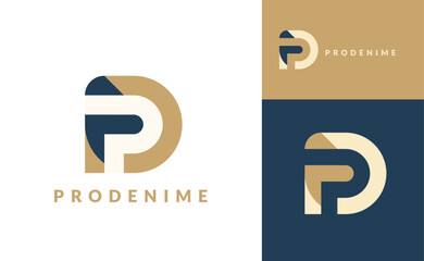 Modern abstract P and D lettermark logo design.
