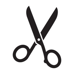 Simple silhouette of open scissors isolated on for cutting and crafting design elements vector © Solayman