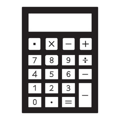 Modern digital calculator with large display and standard number pad for business and education vector