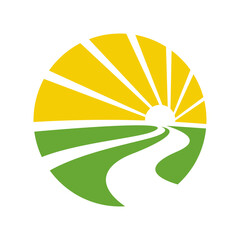 pathway sun logo images vector template