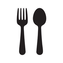 Simple silhouette of fork and spoon perfect for food related designs and culinary art concepts vector
