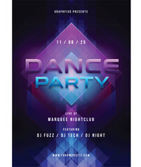 Edm party poster design electronic