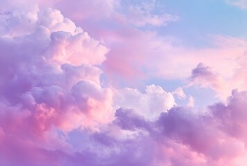 Pink and Purple Clouds, Dreamy Sky Background.