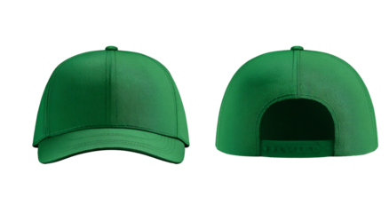 Green baseball cap isolated on transparent background
