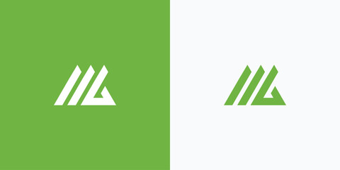geometric logo MB design with overlapping triangles and minimalist shapes
