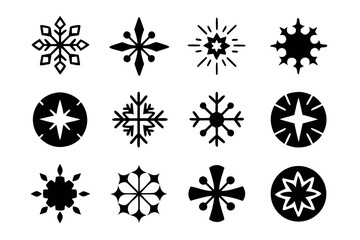 Collection of snowflake icons for winter designs