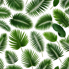 Tropical green foliage pattern on black background, perfect for design elements