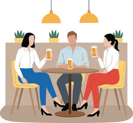 Happy Disabled Man in Wheelchair Celebrating Success with Trophy, Achieving Goals in Accessible Workplace, Vector Illustration for Business and Inclusion