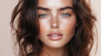 Naklejka premium Beautiful young womans portrait