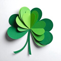 Handmade Paper Shamrock - A Symbol of Irish Luck and Celebration.