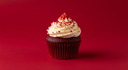 Golden trophy with red ribbon and bow isolated on a gradient gold