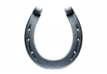 Metallic horseshoe against black isolated on a transparent background