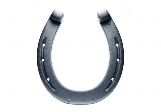 Metallic horseshoe against black isolated on a transparent background