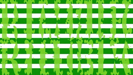 Green and White Abstract Pattern with Distorted Lines and Grid.