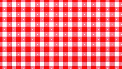 Red and White Gingham Pattern Background.