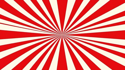 Red and White Radial Sunburst Background Illustration.