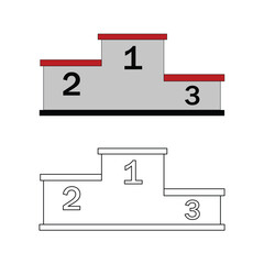 Winner Podium Vector Illustration – 1st, 2nd, 3rd Place Sports Award Ceremony Stage Design