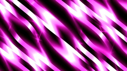 Vibrant Pink and White Abstract Light Streaks on Black Background.