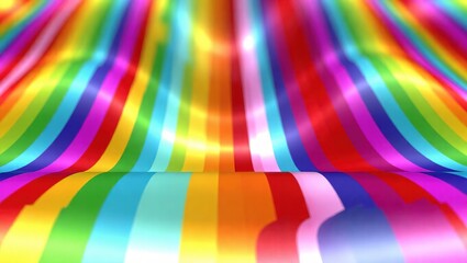 Vibrant Rainbow Stripes Stage Background.