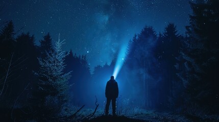Fototapeta premium Vector Illustration of Love & Nature: Couple Silhouettes, Moonlit Skies, and Aurora Borealis in Alaska